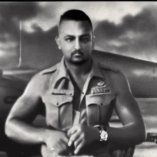 Image similar to sean paul at pearl harbor 1 9 4 1, photorealistic