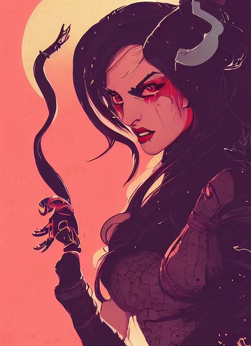 Image similar to beautifull succubus, cute face. dark fantasy, d & d, artstation, art by petros afshar, tom whalen, laurie greasley and greg rutkowski and ilya kuvshinov