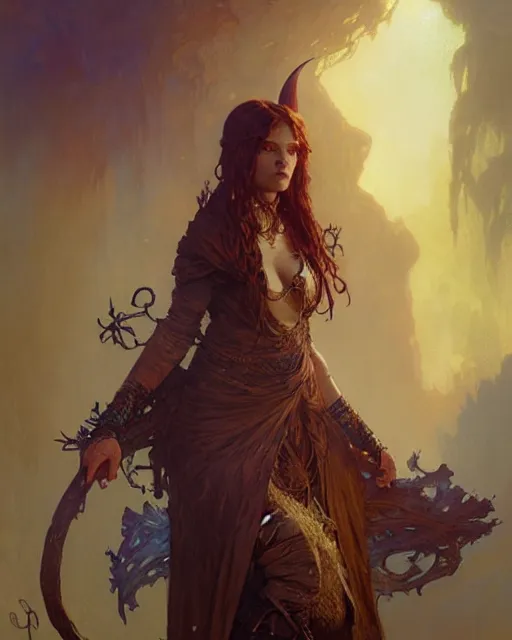 Image similar to woman witch, fantasy character portrait, ultra realistic, concept art, intricate details, highly detailed by greg rutkowski, gaston bussiere, craig mullins, simon bisley, alphonso mucha