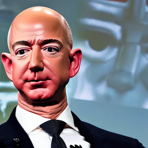 Prompt: jeff bezos as professor charles xavier in xmen movie