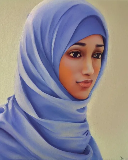 hijabi woman face, with a female robot body, oil | Stable Diffusion ...