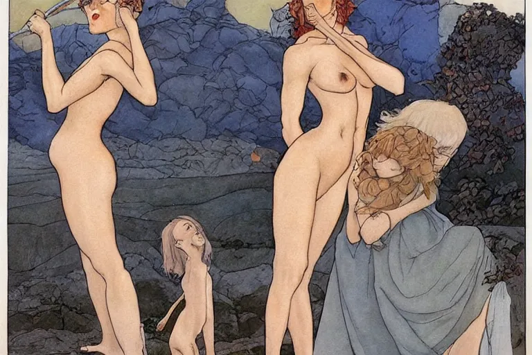 Image similar to artwork by milo manara