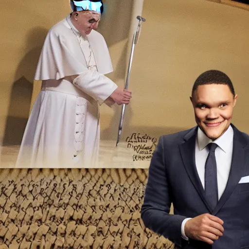 Image similar to trevor noah as the pope