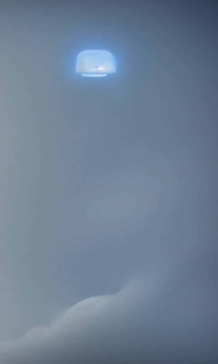 Prompt: aerogel iOS UI concept, sculpted out of subsurface-scattered aerogel, 140mm f/2.3 sunrise photograph of atmospheric weather trapped inside colloid refraction, roll cloud supercell flowing into a minimalist intake hole