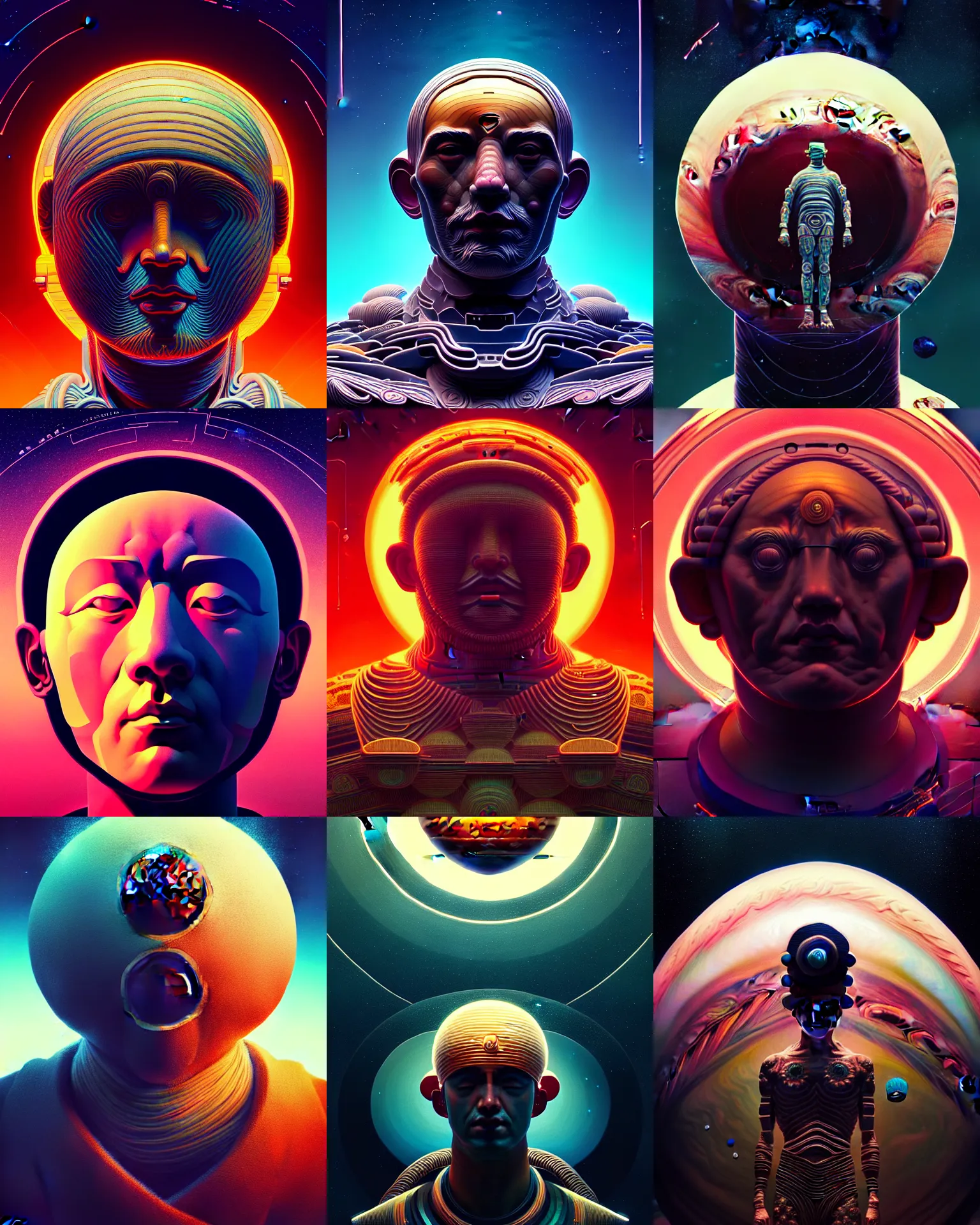 Prompt: man made of jupiter. intricate abstract. intricate artwork. by tooth wu, wlop, beeple, dan mumford. trending on artstation, greg rutkowski very coherent symmetrical artwork. cinematic, hyper realism, high detail, octane render, 8 k, iridescent accents