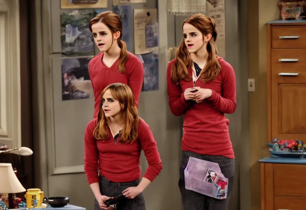 emma watson as penny from the big bang theory episode | Stable Diffusion