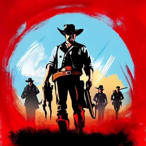 Prompt: Soldier Boy in the style of the Red Dead Redemption 2 cover art
