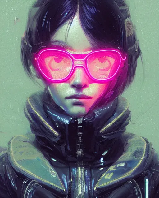 Image similar to detailed portrait neon operator girl, cyberpunk futuristic, neon, reflective puffy coat, decorated with traditional japanese by ismail inceoglu dragan bibin hans thoma greg rutkowski alexandros pyromallis nekro rene margitte, illustrated, perfect face, fine details, realistic shaded, fine - face, pretty face