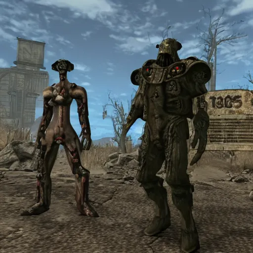 Prompt: an unsightly abomination from fallout new Vegas