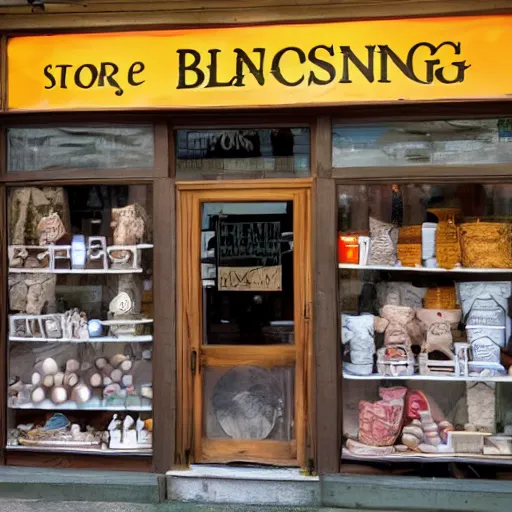 Image similar to a store front that says blessing