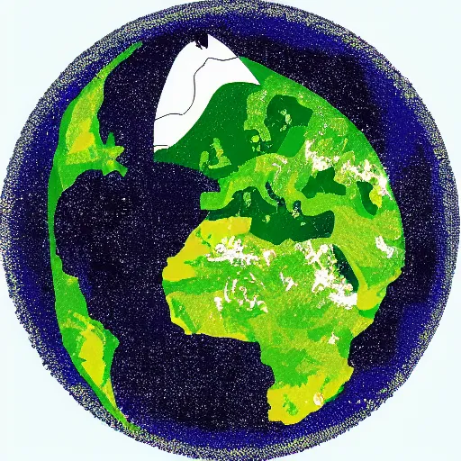 Prompt: planet earth drawn on Microsoft Paint 2009