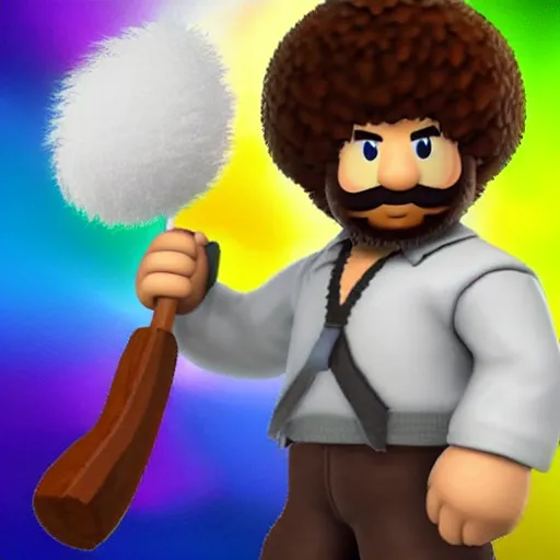 Image similar to Bob Ross character reveal for Super Smash bros ultimate