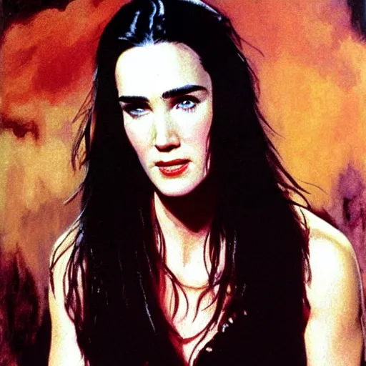 Image similar to jennifer connelly by frank frazetta