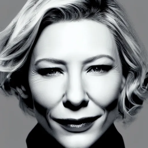 Prompt: xray of cate blanchett, clear shapes, 8k, realistic shading