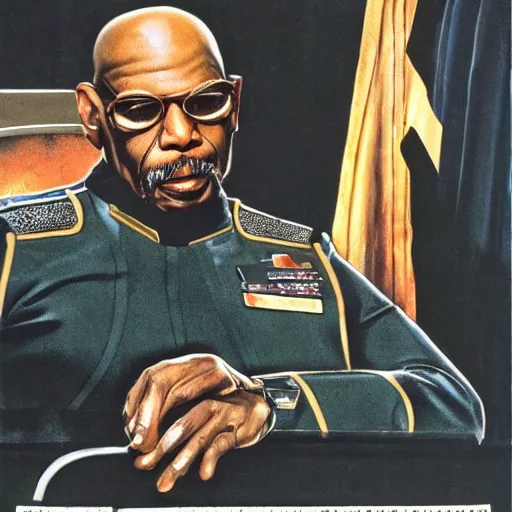 Prompt: avery brooks as commander sisko in the style of norman rockwell