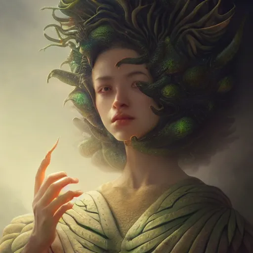 Image similar to by artgerm and agostino arrivabene, visually stunning, cinematic, ultra realistic, hyper realism, epic, octane render, unreal engine, vfx, geisha in garden, murloc tinyfin, dread infernal, wee whelp, battle ram