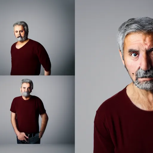 Image similar to an average italian person, portrait, studio photography