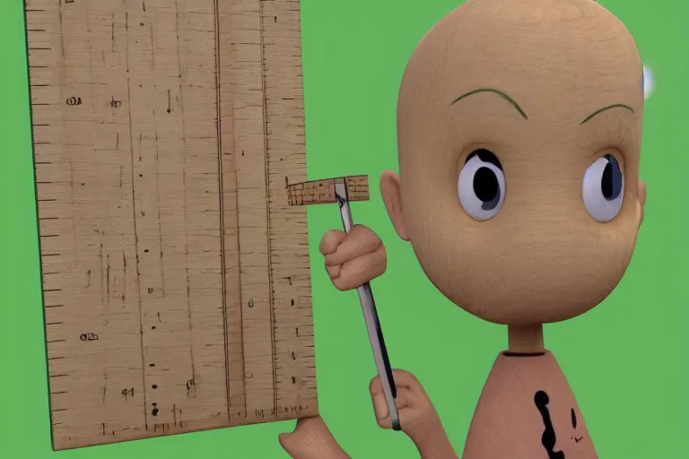 baldi from baldi's basics with a wooden ruler and