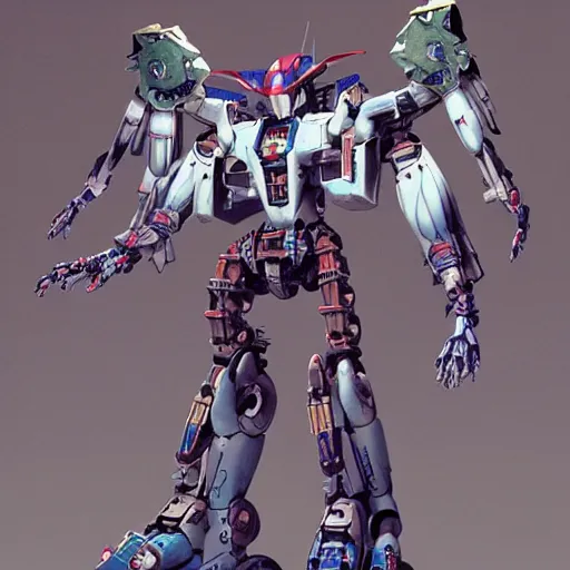 Image similar to spirit shaman power suit mecha. mobile combat suit artillery rococo robot, evangelion, droids, zoids, concept art, smooth, sharp focus, by tasuku karasuma, gaston bussiere, katsuya terada, beeple, bandai macross box art, canon eos