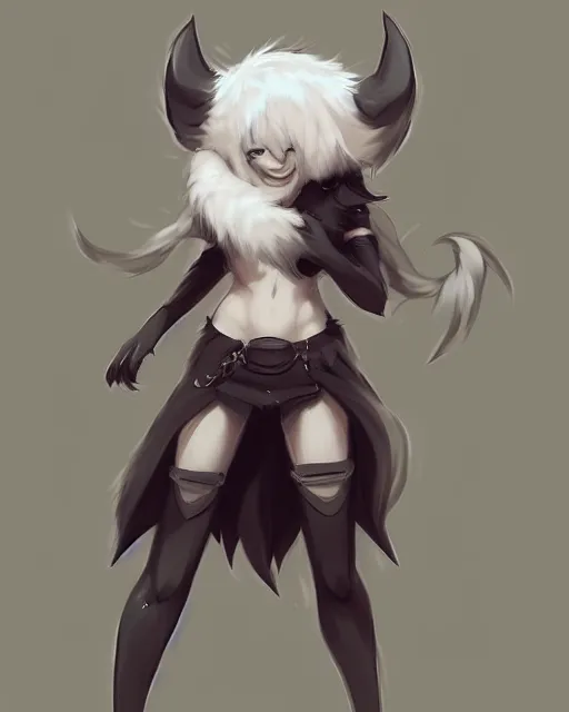 Prompt: fullbody portrait of anthropomorphic half - wolf fluffy cute anime character, concept art, anime art, by a - 1 picture, trending on artstation artgerm, ross tran, wlop, marc davis