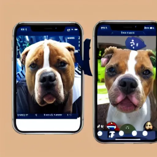 Image similar to a zoom facetime meeting full of pit bulls