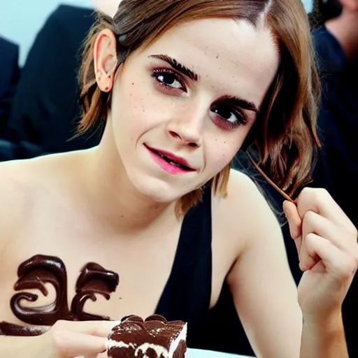 Image similar to emma watson draw with chocolate and icing.