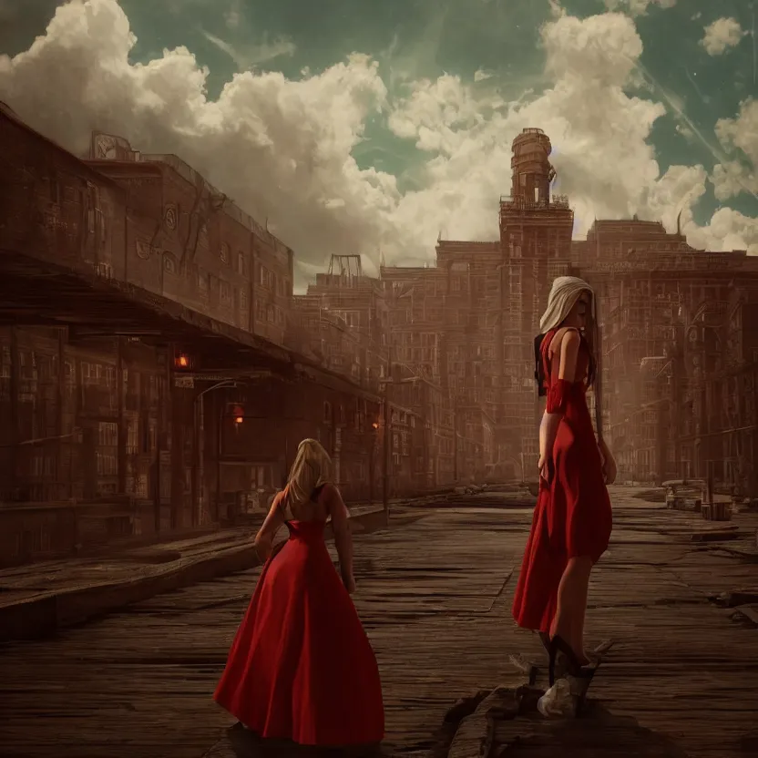 Image similar to a beautiful Cotton Mill Girl, symmetrical, centered, dramatic angle, ornate, details, smooth, sharp focus, illustration, realistic, cinematic, artstation, award winning, rgb , unreal engine, octane render, cinematic light, macro, depth of field, blur, red light and clouds from the back, highly detailed epic cinematic concept art CG render made in Maya, Blender and Photoshop, octane render, excellent composition, dynamic dramatic cinematic lighting, aesthetic, very inspirational, arthouse by Henri Cartier Bresson