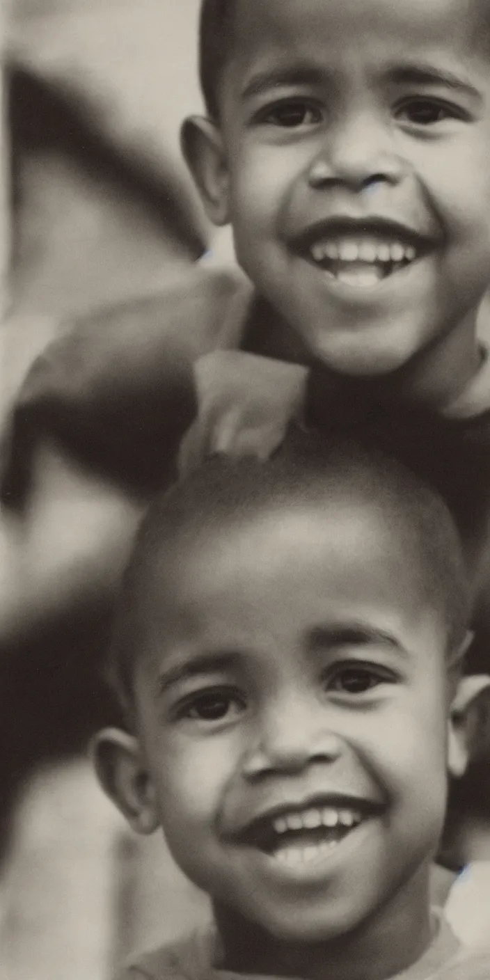 Prompt: character portrait close - up barack obama as a young child