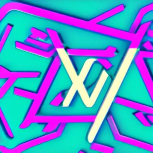 Image similar to abstract logo, vaporwave, letters a and w fusion