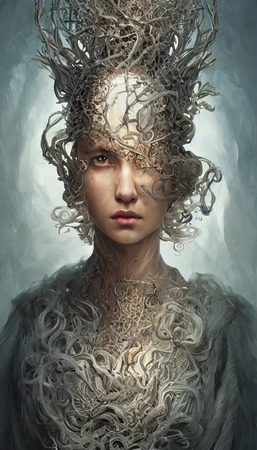 Image similar to the inventor, mad scientist, fame of thrones, fibonacci, sweat drops, intricate fashion clothing, insane, intricate, highly detailed, surrealistic, digital painting, artstation, concept art, smooth, sharp focus, illustration, Unreal Engine 5, 8K, art by artgerm and greg rutkowski and alphonse mucha