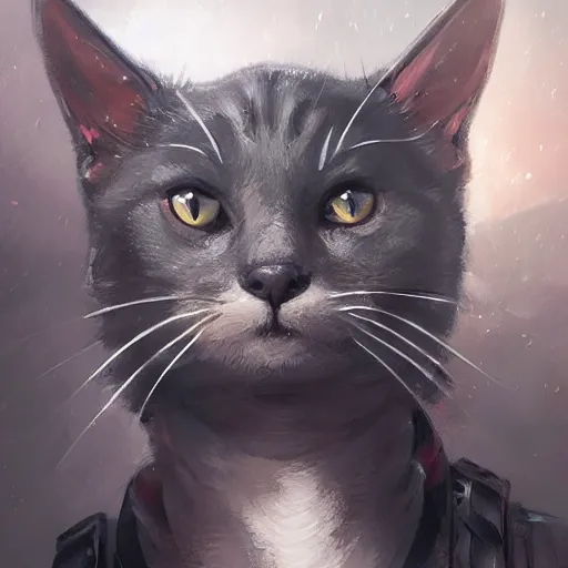 Image similar to portrait of a s. w. a. t anthro cat, highly detailed, shallow depth of field, art by artgerm and greg rutkowski