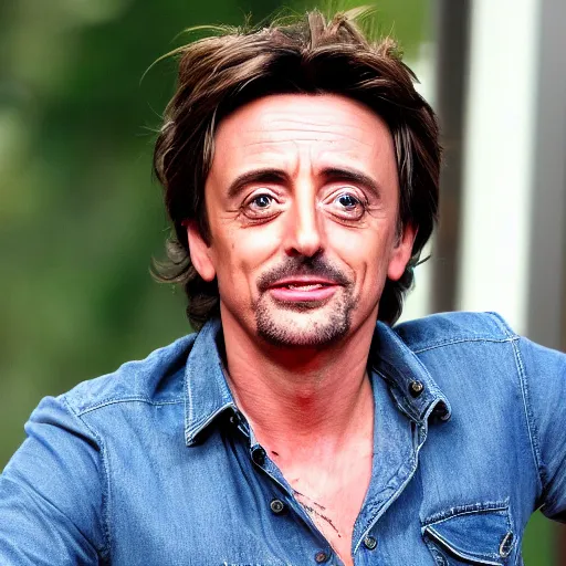 Prompt: Richard Hammond glues on his wig, highly detailed