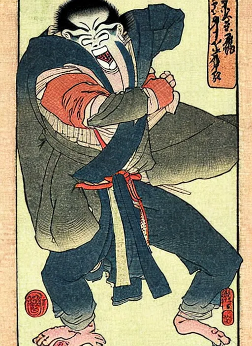 Image similar to universal frankenstein as a yokai illustrated by kawanabe kyosai and toriyama sekien