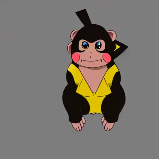 Image similar to If Pikachu was a monkey , Portrait, highly detailed, concept art, 8k