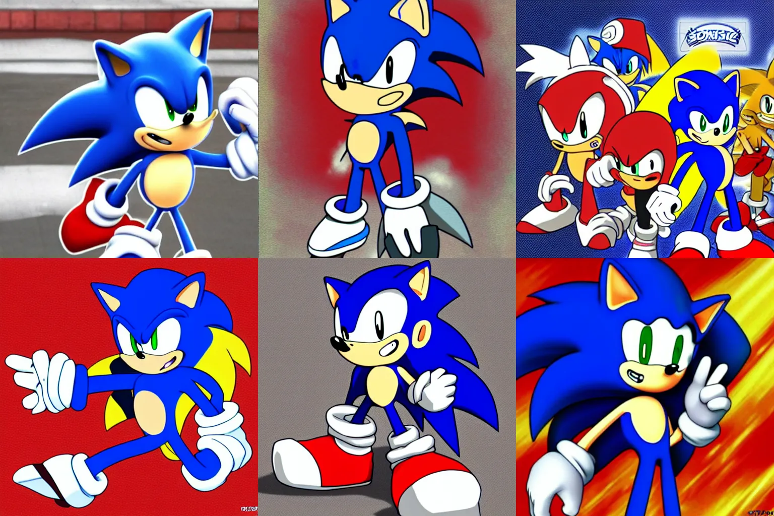 Prompt: sonic the hedgehog in the style of anime