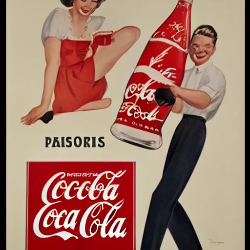 Image similar to Coca-Cola poster. 1950.
