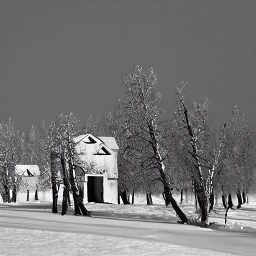 Prompt: russian village on moon