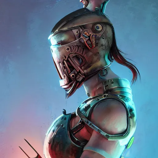 Image similar to cyberpunk viking helmet mask warrior goddess robot ninja fantasy, art gta 5 cover, official fanart behance hd artstation by jesper ejsing, by rhads, makoto shinkai and lois van baarle, ilya kuvshinov, ossdraws