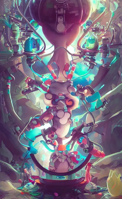 Prompt: lofi BioPunk Pokemon Sylveon portrait Pixar style by Tristan Eaton_Stanley Artgerm and Tom Bagshaw,