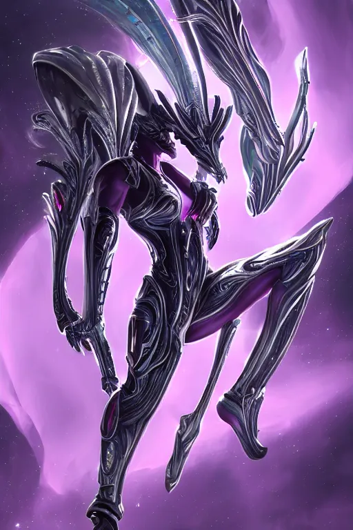 Prompt: galactic hyperdetailed elegant beautiful stunning giantess valkyr warframe goddess paw shot, sharp spines, sharp metal ears, smooth purple eyes, smooth fuschia skin, silver armor, bigger than galaxy, epic proportions, epic scale, epic size, warframe fanart, destiny, furry, dragon art, goddess art, giantess art, furaffinity, octane render