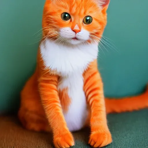 Prompt: photo of a really cute orange cat