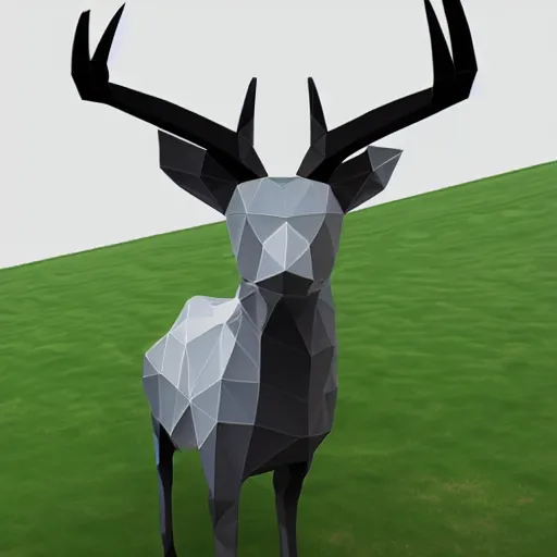 Prompt: low poly art of a deer