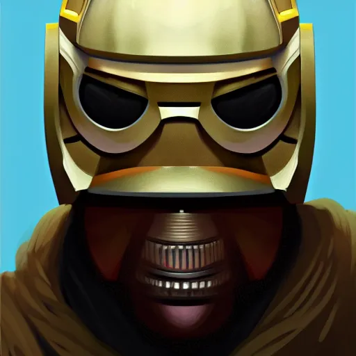 Image similar to portrait of mf doom, highly detailed, digital painting, artstation, concept art, smooth, sharp focus, illustration, by keiroscuro, kenny kong