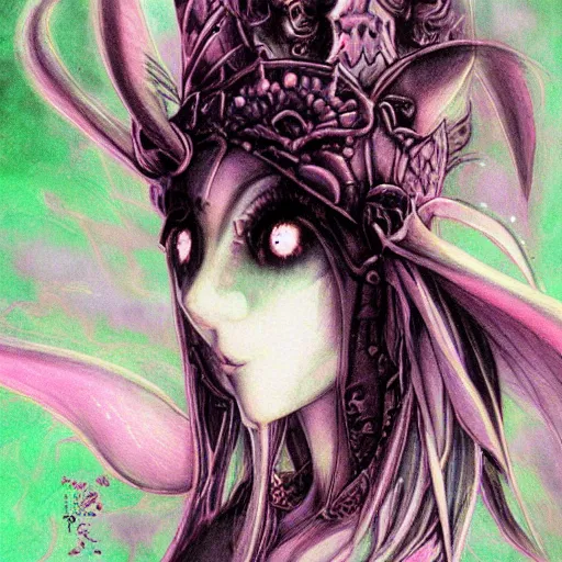 Image similar to Portrait of ethereal goblin princess by Yoshitaka Amano