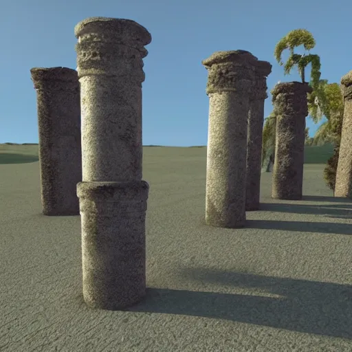 Prompt: stone pillars, megascans, game assets, 3 d assets, white background