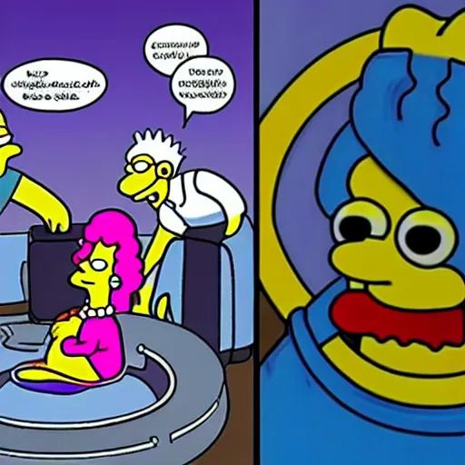 Image similar to aliens probe homer simpson around uranus