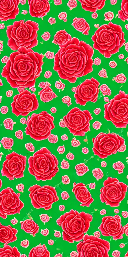 Image similar to seamless pattern of beautiful roses with leaves and throns, colourful, symmetrical, repeating 35mm photography