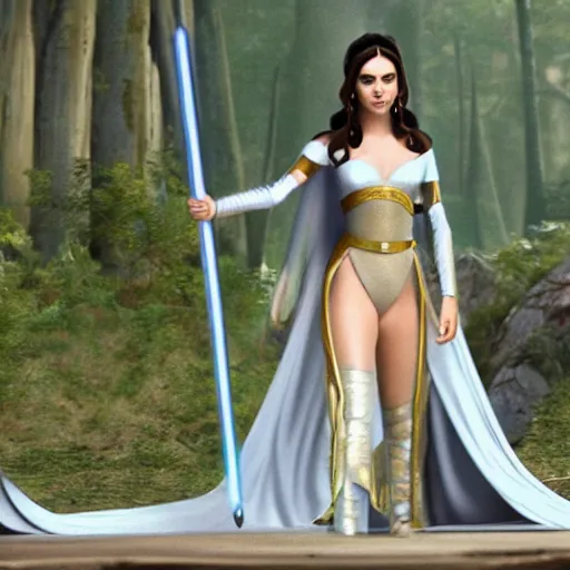 Image similar to victoria justice as princess padme in star wars episode 3, 8 k resolution, cinematic lighting, anatomically correct