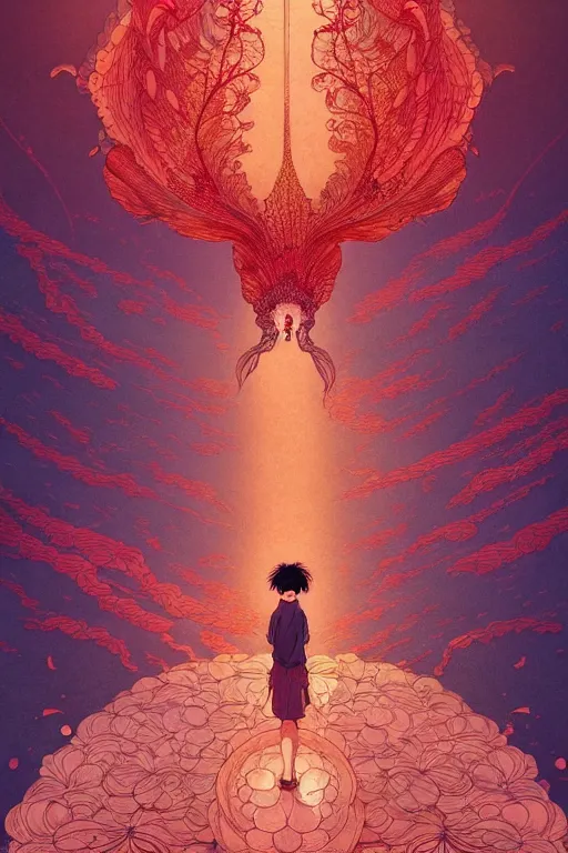 Image similar to a beautiful exquisite delicate hyperdetailed character design 4 k wallpaper illustration of a huge reddish phoenix, victo ngai style, from china, style of studio ghibli, makoto shinkai, raphael lacoste, louis comfort tiffany, denoise, deblurring, artgerm, xision, james jean, ross tran, chinese style