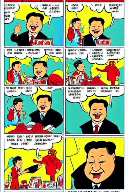 Prompt: xi jinping, in the style of dan decarlo, as drawn by dan decarlo for archie comics,